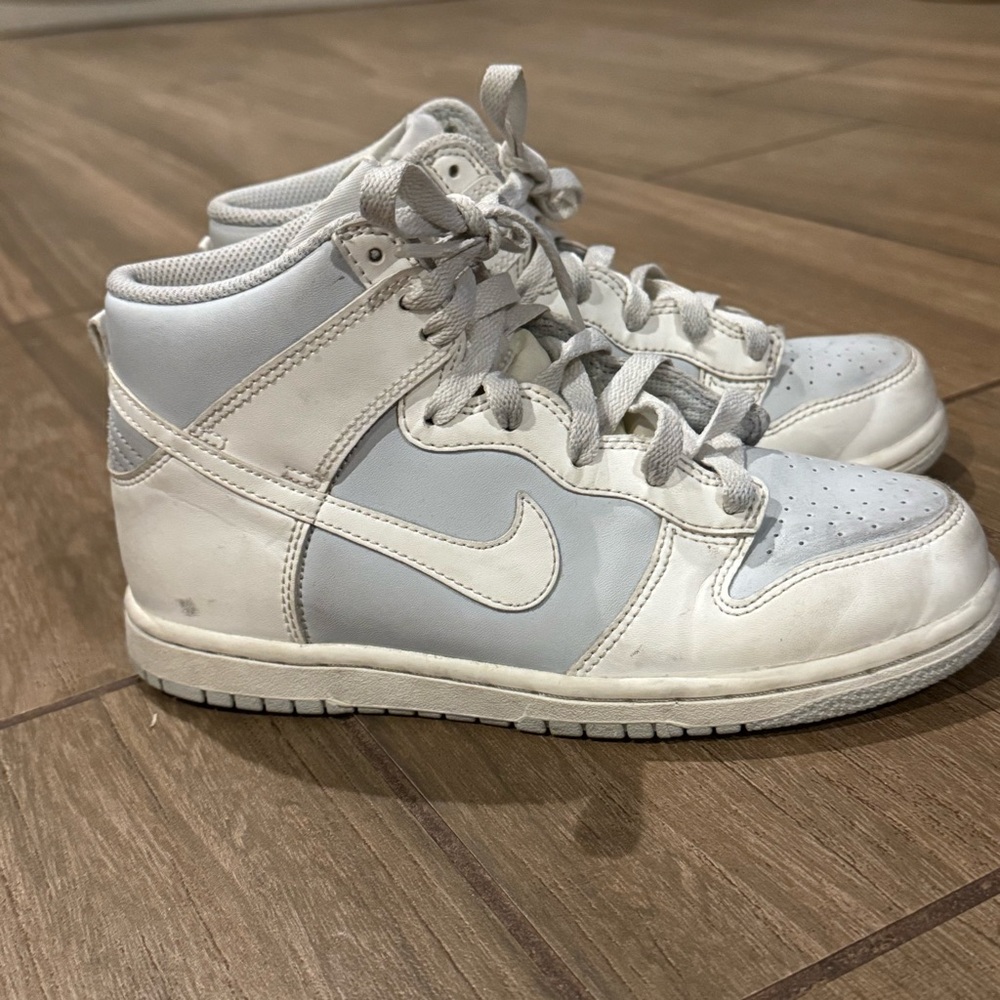 Nike Dunk High White Gray Purple Athletic Leather Shoes Sneakers Size 3Y - Picture 6 of 7
